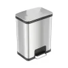 HLS Commercial Stainless Steel Step Trash Can with Hinged Lid, 13-Gallon, Silver (HLS13SS)