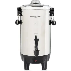 HomeCraft HCCU30SS 30-Cups Coffee Urn, Silver/Black
