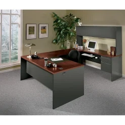 HON® 38000 Series 72'' Right Pedestal Desk, Mahogany/Charcoal (H38293RNS)