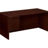 HON 10500 Series 66" Single Pedestal Desk, Mahogany (H10584LNN)