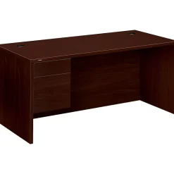 HON 10500 Series 66" Single Pedestal Desk, Mahogany (H10584LNN)