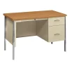 HON 34000 Series 45" Single Pedestal Desk, Harvest Maple/Putty (H34002RCL)