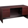HON 10500 Series Credenza with Kneespace, 2 Box/1 File Drawer, 60"W, Mahogany Finish