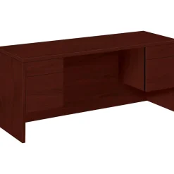 HON 10500 Series Credenza with Kneespace, 2 Box/1 File Drawer, 60"W, Mahogany Finish