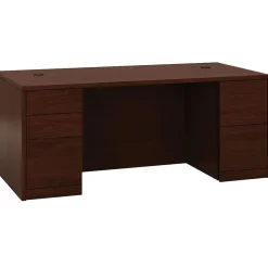 HON® 10500 Series™ Double Pedestal Desk with Full Pedestals, 29 1/2"H x 72"W x 36"D, Mahogany (105890NN)