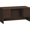 HON 10500 Series Double Pedestal Desk, 2 Box/2 File Drawers, 60"W, Mocha Finish (HON10573MOMO)