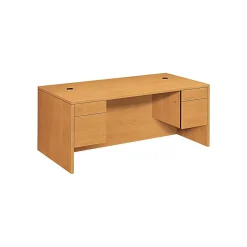 HON 10500 Series Double Pedestal Rectangle Desk, Harvest, 29-1/2"H x 72"W x 36"D