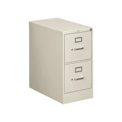 HON 310 Series 2-Drawer Vertical File Cabinet, Letter Size, Lockable, 29"H x 15"W x 26.5"D, Putty (HON312PL)