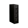 HON 310 Series 4-Drawer Vertical File Cabinet, Letter Size, Lockable, 52"H x 15"W x 26.5"D, Black (HON314PP)