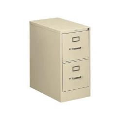 HON 510 Series 2-Drawer Vertical File Cabinet, Locking, Letter, Putty/Beige, 25"D (HON512PL)
