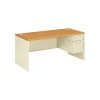 HON 38000 Series "L" Workstation Right Pedestal Desk, Harvest Oak/Putty (HON38291RCL)
