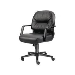 HON 2090 Series Leather Executive Mid-Back Chair, Black (H2092SR11T)