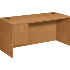 HON® 10500 Series Left Pedestal Desk 66"W, Harvest, 29 1/2"H x 66"W x 30"D