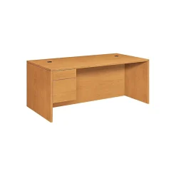 HON 10500 Series Left Pedestal Desk 72"W, Harvest, 29 1/2"H x 72"W x 36"D