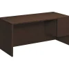 HON 10500 Series Right Pedestal Desk, 1 Box/1 File Drawer, 66"W, Mocha Finish