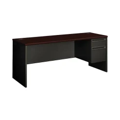 HON® 38000 Series Right Pedestal Credenza, Mahogany/Charcoal, 29 1/2"H x 72"W x 24"D