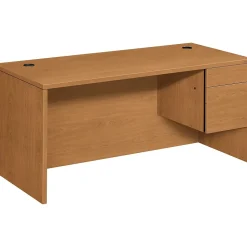 HON® 10500 Series Right Pedestal Desk, Harvest, 29 1/2"H x 66"W x 30"D