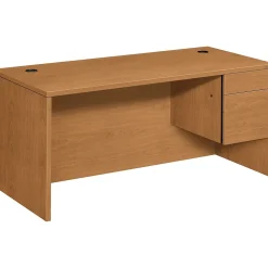 HON® 10500 Series Right Pedestal Desk, Harvest, 29 1/2
