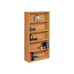 HON® 10500 Series 5-Shelf Bookcase, 71"H x 36"W x 13 1/8"D, Harvest (HON105535CC)