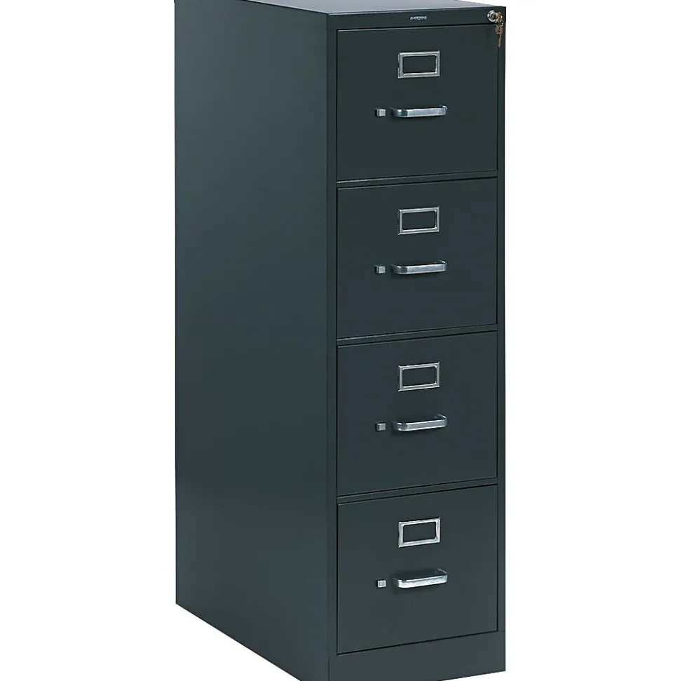 HON 310 Series Vertical File Cabinet, 26 1/2" 4-Drawer, Letter Size, Charcoal