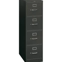 HON 310 Series Vertical File Cabinet, Letter, 4-Drawer, Charcoal, 26 1/2"D (H314PS)