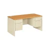 HON 38000 Series 60"W Double Pedestal Desk, Harvest (HON38155CL)