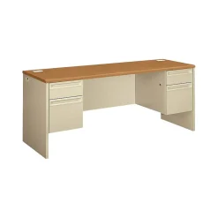 HON 38000 Series 72"W Kneespace Credenza, Harvest Oak/Putty (H38854CL)