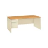 HON 38000 Series 72"W Left-Pedestal Desk, Harvest/Putty (HON38294LCL)