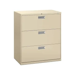 HON Brigade 600 Series 3 File Drawers Lateral File Cabinet, Putty/Beige, Letter/Legal, 36"W (HON683LL)