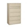 HON Brigade 700 Series 5 File Drawer Lateral File Cabinet, Locking, Letter/Legal, Putty/Beige, 42"W (H795.L.L)