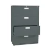 HON Brigade 600 Series 4-Drawer Lateral File Cabinet, Locking, Letter/Legal, Charcoal, 36"W (H684.L.S)