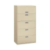 HON Brigade 600 Series 5-Drawer Lateral File Cabinet, Locking, Letter/Legal, Putty/Beige, 36"W (H685.L.L)