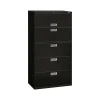 HON Brigade 600 Series 5-Drawer Lateral File Cabinet, Locking, Letter/Legal, Black, 36"W (H685.L.P)