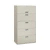 HON Brigade 600 Series 5-Drawer Lateral File Cabinet, Locking, Letter/Legal, Gray, 36"W (H685.L.Q)