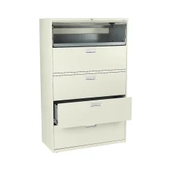 HON Brigade 600 Series 5-Drawer Lateral File Cabinet, Locking, Letter/Legal, Putty/Beige, 42