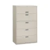 HON Brigade 600 Series 5-Drawer Lateral File Cabinet, Locking, Letter/Legal, Gray, 42"W (H695.L.Q)