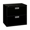 HON Brigade 600 Series 2-Drawer Lateral File Cabinet, Locking, Letter/Legal, Black, 30"W (H672.L.P)