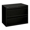 HON Brigade 700 Series 2-Drawer Lateral File Cabinet, Locking, Letter/Legal, Black, 36"W (H782LP)