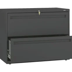 HON Brigade 700 Series 2-Drawer Lateral File Cabinet, Locking, Charcoal, Letter/Legal, 36"W (H782.L.S)