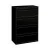 HON Brigade 700 Series 4-Drawer Lateral File Cabinet, Locking, Black, Letter/Legal, 36"W (H784.L.P)