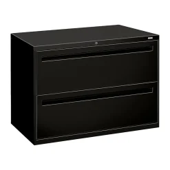 HON Brigade 700 Series 2-Drawer Lateral File Cabinet, Locking, Black, Letter/Legal, 42"W (H792.L.P)