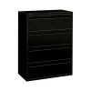 HON Brigade 700 Series 4-Drawer Lateral File Cabinet, Locking, Black, Letter/Legal, 42"W (H794.L.P)