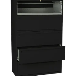 HON Brigade 700 Series 5-Drawer Lateral File Cabinet, Letter/Legal, Black, 42" (HON795LP)