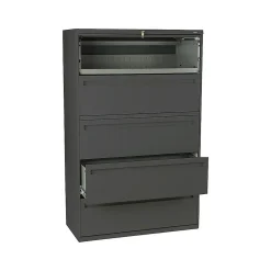 HON Brigade 700 Series 5-Drawer Lateral File Cabinet, Locking, Letter/Legal, Charcoal, 42"W (HON795LS)