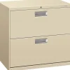 HON® Brigade® 600 Series Lateral, 2-Drawer, Putty, 19.25"D