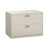 HON Brigade 600 Series Lateral File, 2 Drawers, Aluminum Pull, 42"W, Light Gray Finish, (HON692LQ)