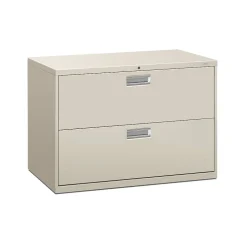 HON Brigade 600 Series Lateral File, 2 Drawers, Aluminum Pull, 42"W, Light Gray Finish, (HON692LQ)