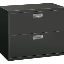 HON Brigade 600 Series Lateral File Cabinet, A4/Legal/Letter, 2-Drawer, Charcoal, 36"W
