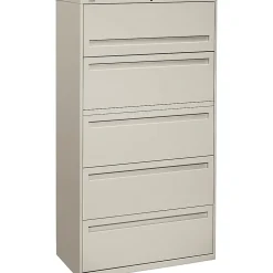 HON Brigade® 700 Series Lateral file, 5-Drawer, 67Hx36Wx19-1/4"D, Light Grey