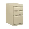 HON Brigade 3-Drawer Mobile Vertical File Cabinet, Letter Size, Lockable, 28"H x 15"W x 22.88"D, Putty (H33723RL)
